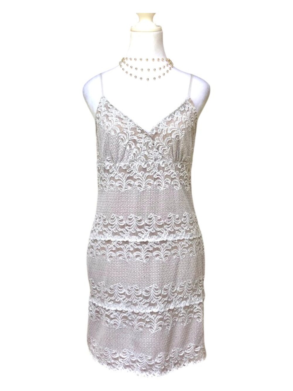 Casadei Dress Slip Ivory Beige Lace (~S)
